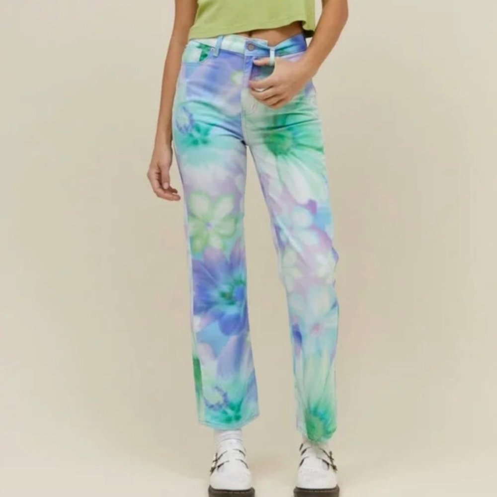 Urban Outfitters BDG Cowboy Jean Floral Tie Dye Print